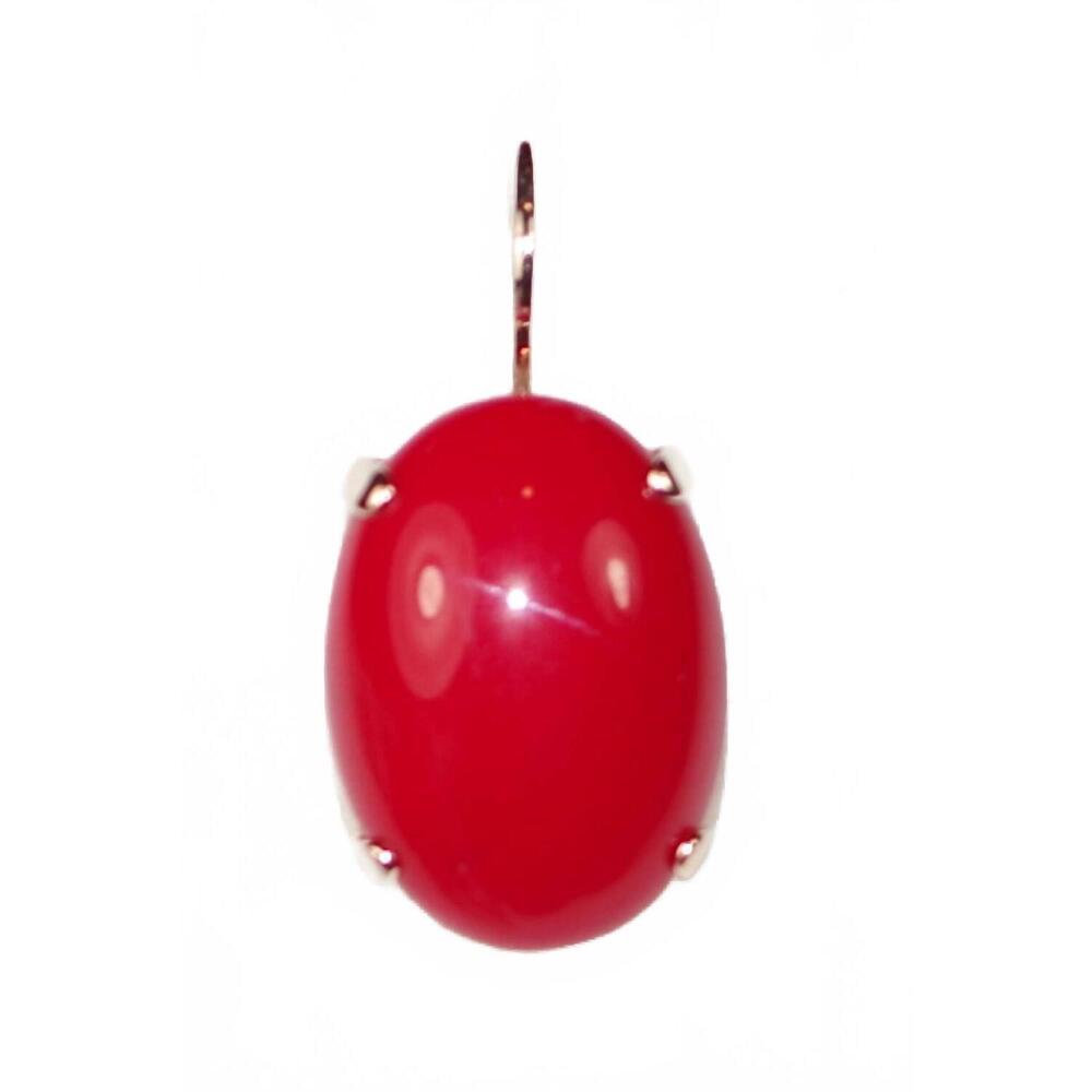 NEW MARIANA women's oval stone earrings in red